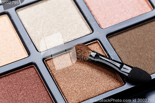 Image of Black palette of colorful eye shadows