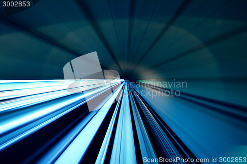 Image of Train moving in Tunnel 
