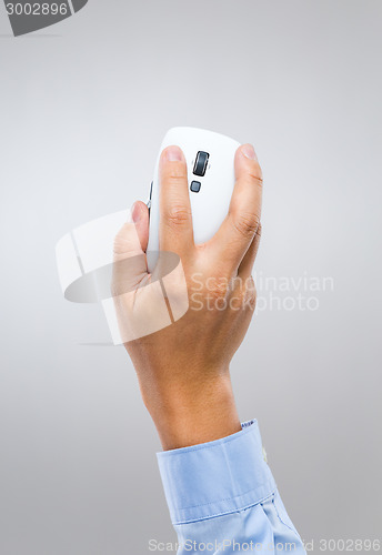 Image of Businessman hand holding computer mouse