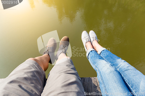 Image of Couple legs in countryside