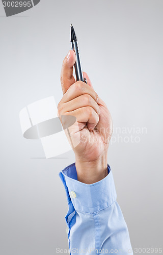 Image of Businessman hand point up