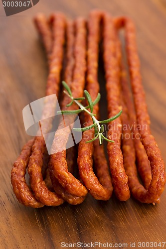 Image of Kabanos - Polish long thin dry sausage made of pork