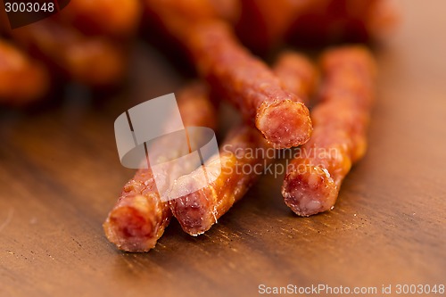 Image of Kabanos - Polish long thin dry sausage made of pork