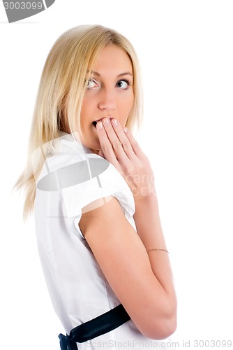 Image of Surprised attractive girl