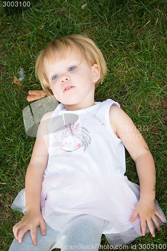 Image of Outdoor portrait  of cute little girl