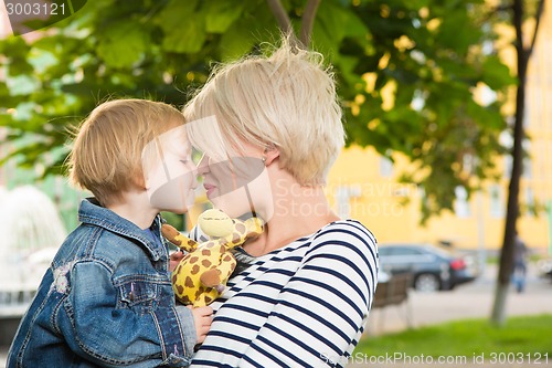 Image of Young mother and her toddler girl