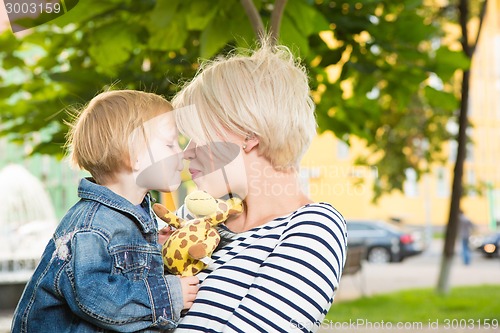 Image of Young mother and her toddler girl