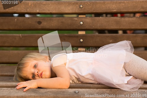 Image of Outdoor portrait  of cute little girl