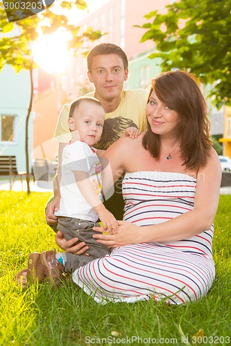 Image of Young happy family