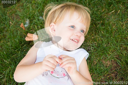 Image of Outdoor portrait  of cute little girl