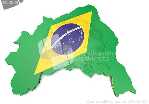 Image of map illustration of Brazil