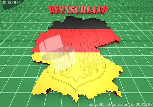 Image of Map of Germany with flag