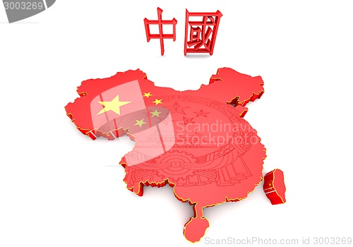 Image of illustratuin map of China