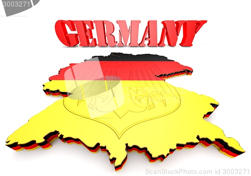 Image of Map of Germany with flag