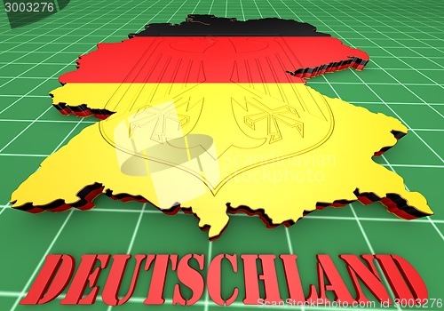 Image of Map of Germany with flag