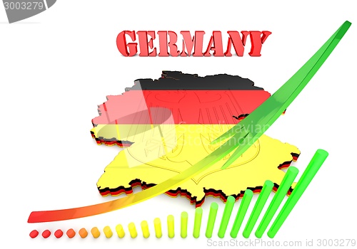 Image of Map of Germany with flag