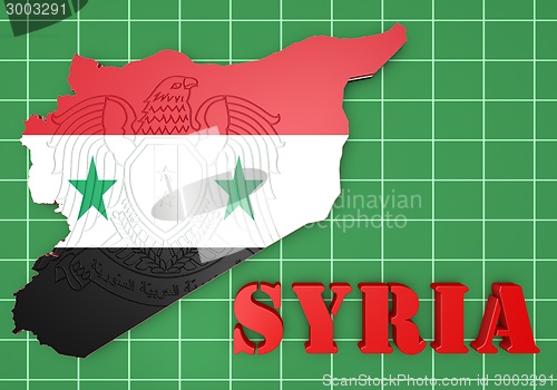 Image of Map illustration of Syria with map