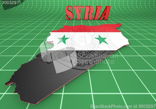 Image of Map illustration of Syria with map