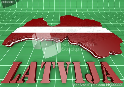 Image of Illustration Map of Latvia