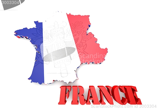 Image of Map of France with flag colors.