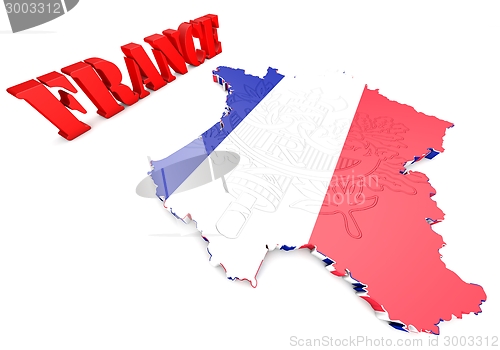 Image of Map of France with flag colors.