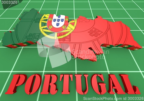 Image of Map illustration of Portugal with map