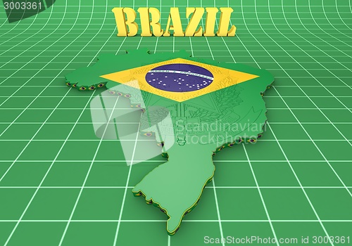 Image of map illustration of Brazil