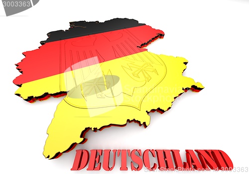 Image of Map of Germany with flag