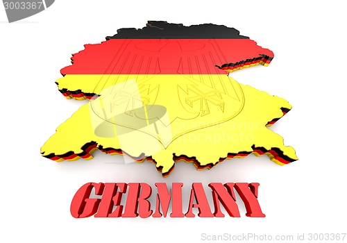 Image of Map of Germany with flag