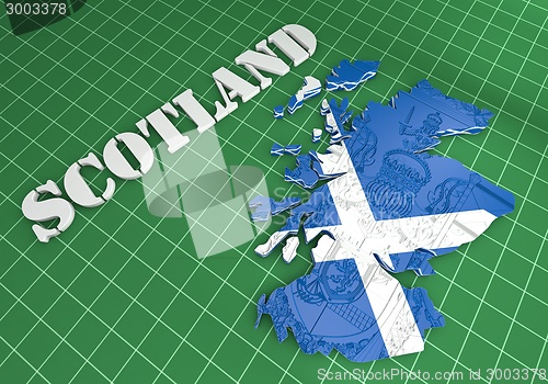 Image of Scotland map flag 3d illustration