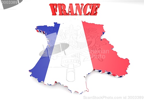 Image of Map of France with flag colors.