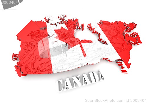 Image of Map of Canada with flag colors