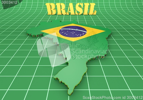 Image of map illustration of Brazil