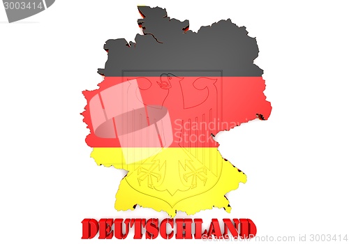 Image of Map of Germany with flag