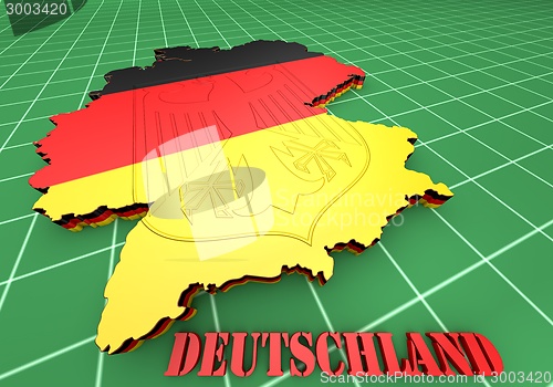 Image of Map of Germany with flag