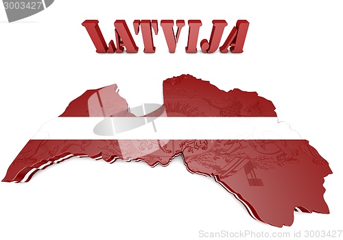 Image of Illustration Map of Latvia