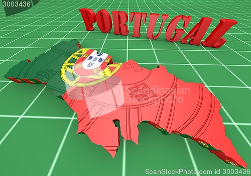 Image of Map illustration of Portugal with map