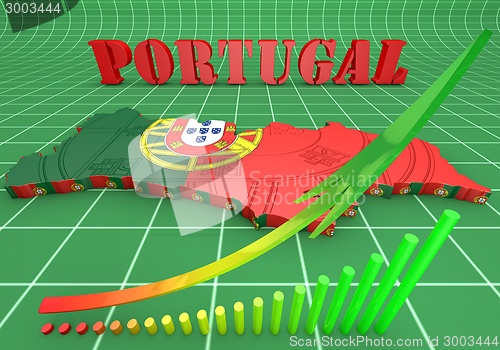 Image of Map illustration of Portugal with map