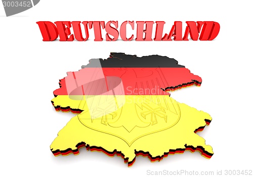 Image of Map of Germany with flag
