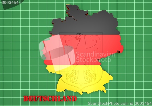 Image of Map of Germany with flag