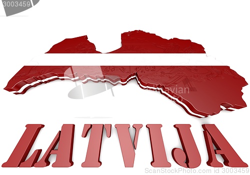 Image of Illustration Map of Latvia