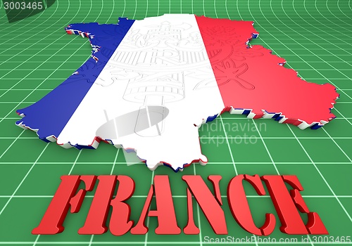 Image of Map of France with flag colors.