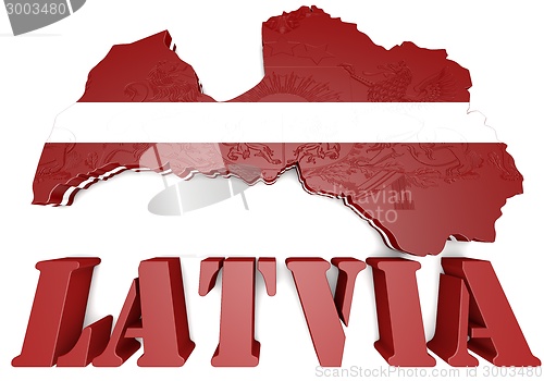Image of Illustration Map of Latvia