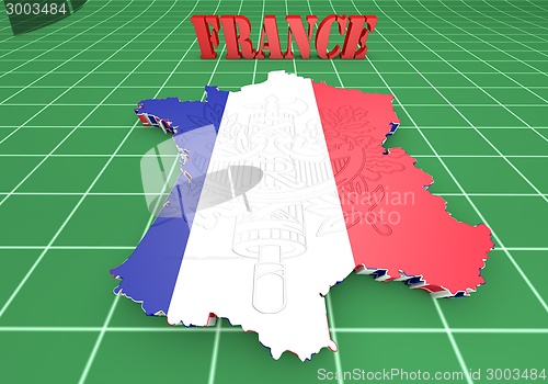 Image of Map of France with flag colors.