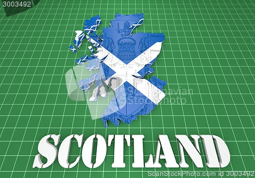 Image of Scotland map flag 3d illustration