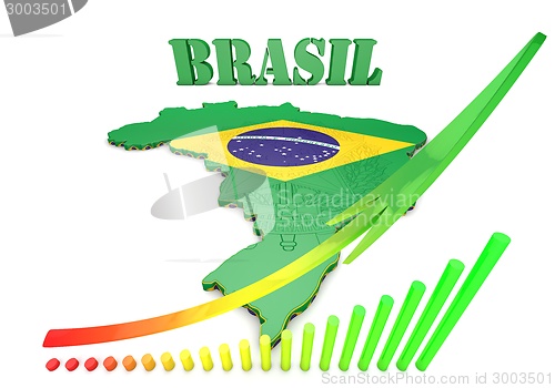 Image of map illustration of Brazil