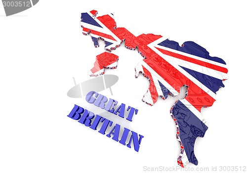 Image of Illustration of United Kingdom map with as Flag