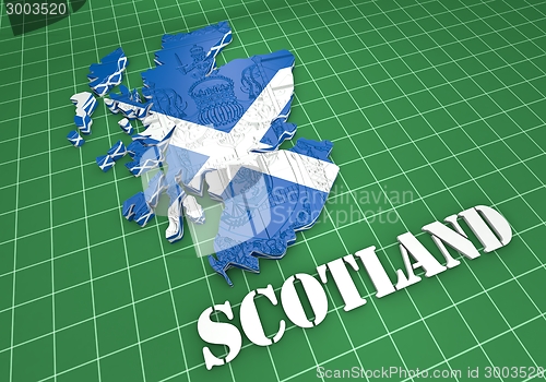 Image of Scotland map flag 3d illustration