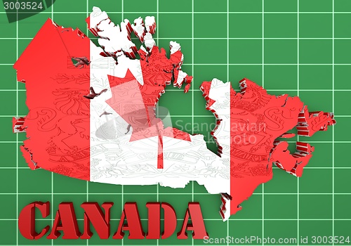 Image of Map of Canada with flag colors