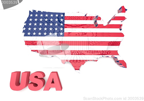 Image of U.S.A. mapped flag in 3D illustration .